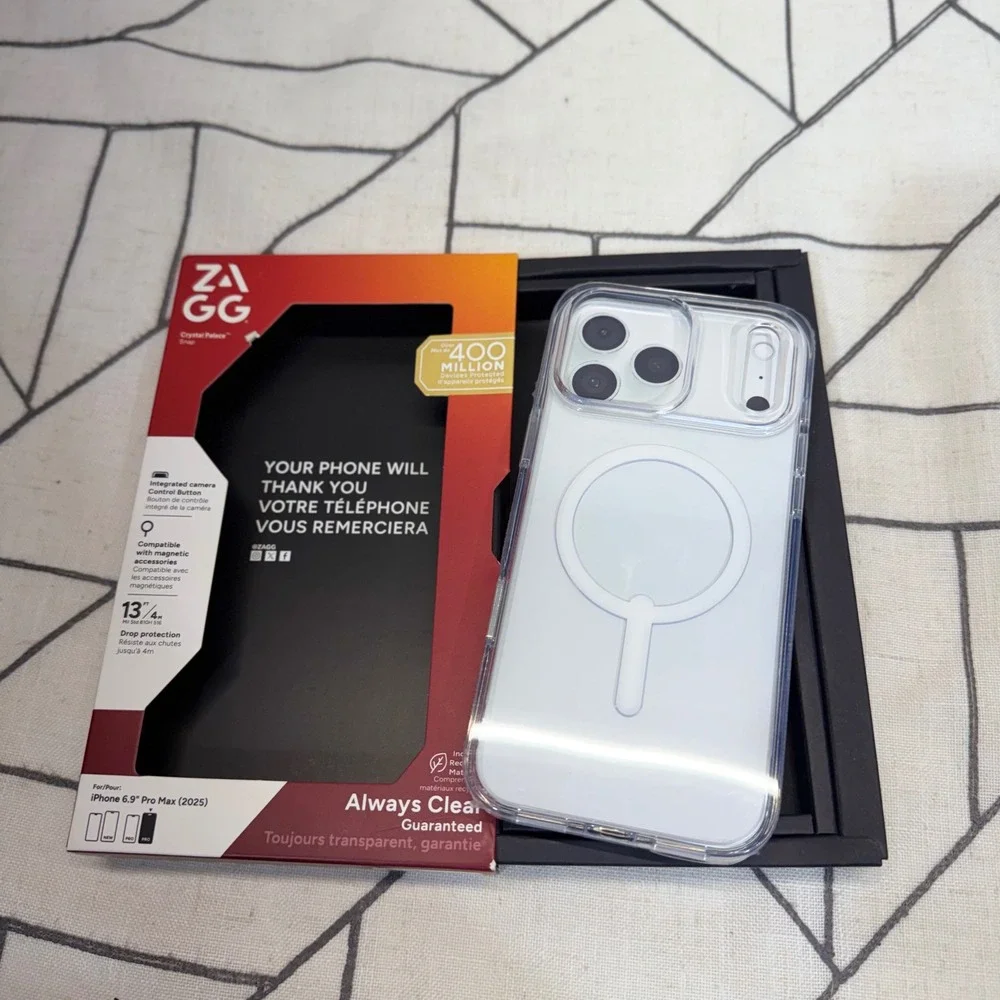ZAGG Crystal Palace Snap iPhone 16 Pro Max Clear MagSafe Case Graphene 13ft Drop