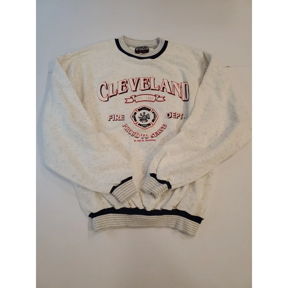 VTG Cleveland Fire Dept. Proud To Serve Sweatshirt Men's L UltraClub Collection