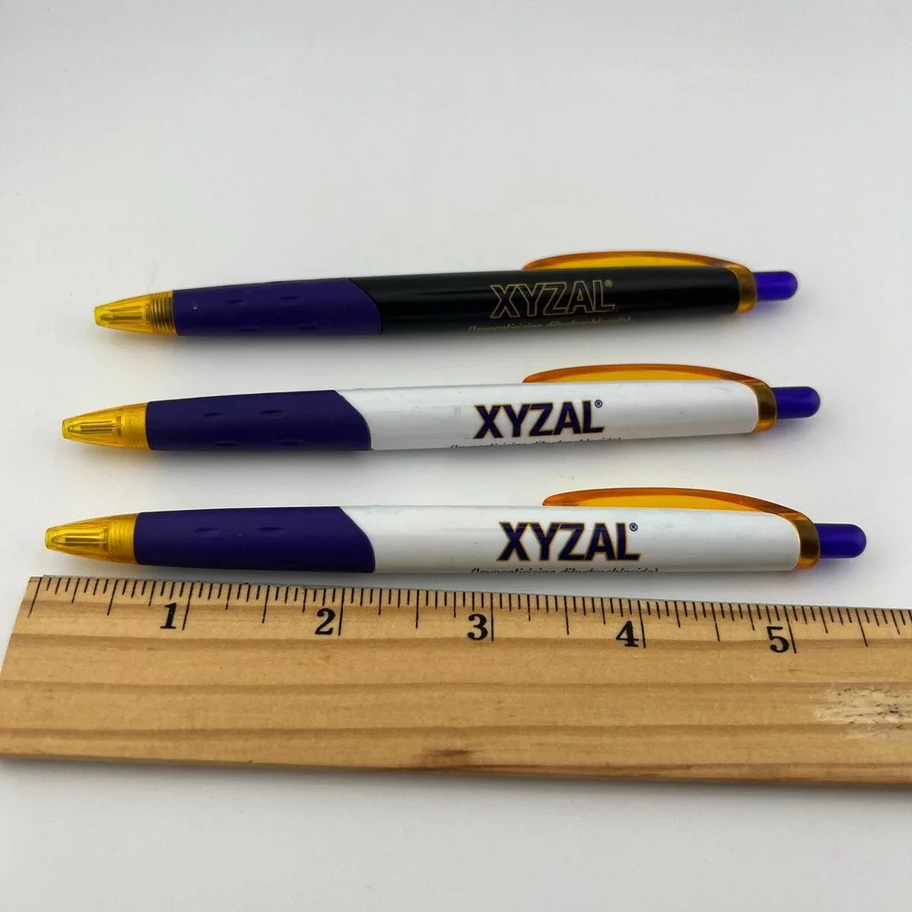 Xyzal Ballpoint Pens Pharmaceutical Promo 2010s Blue Ink 3pc PaperMate Blk Wht