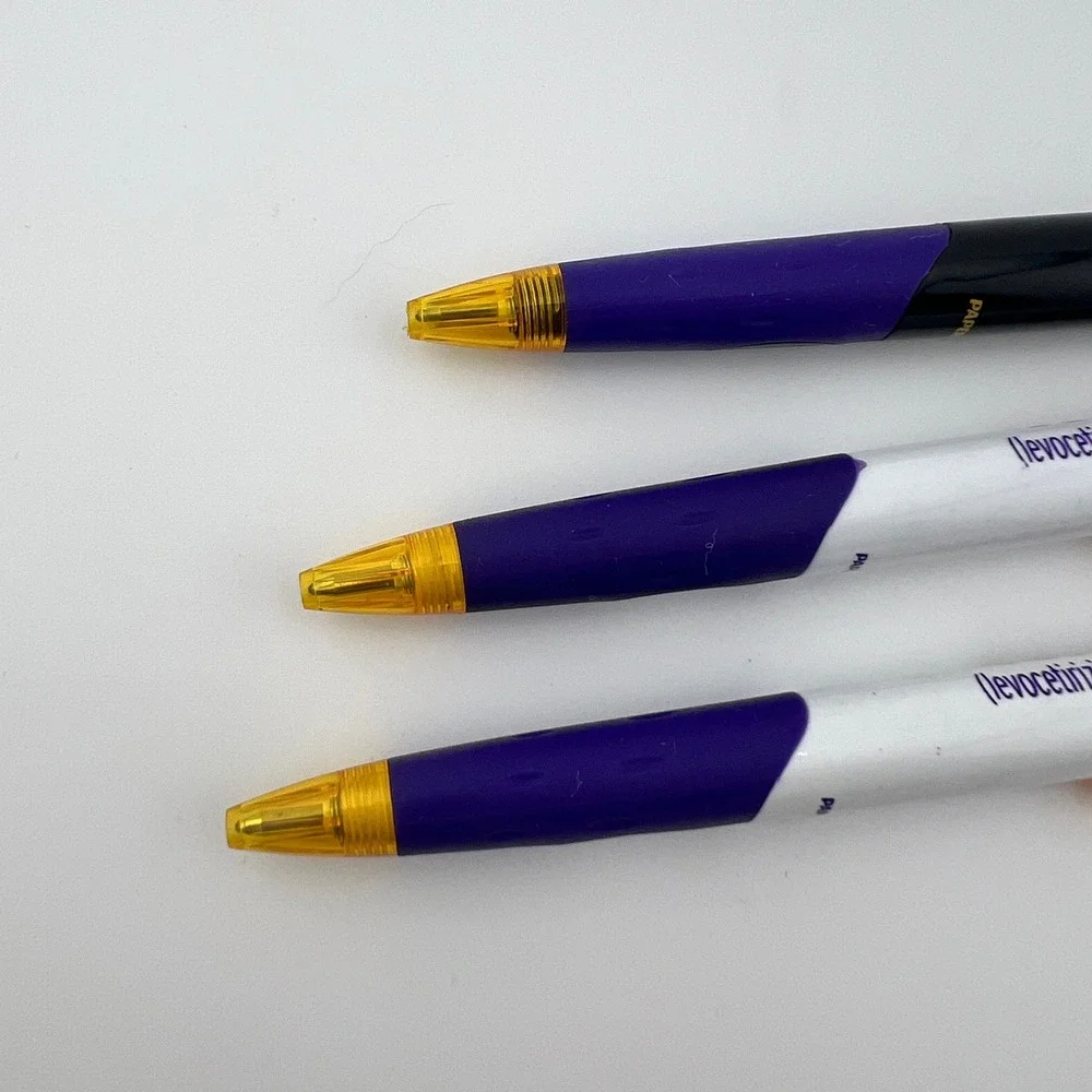 Xyzal Ballpoint Pens Pharmaceutical Promo 2010s Blue Ink 3pc PaperMate Blk Wht