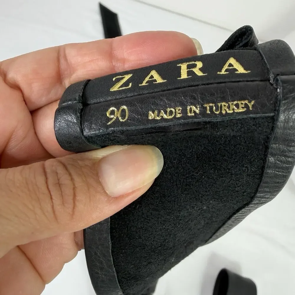 Zara Black Leather Wrap Waist Belt Size 90 cm/L, chic, minimalist, fashion, glam