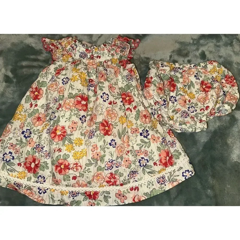 Sincerely Jules Girl dress with under pants bloomers floral infant 6-9 months