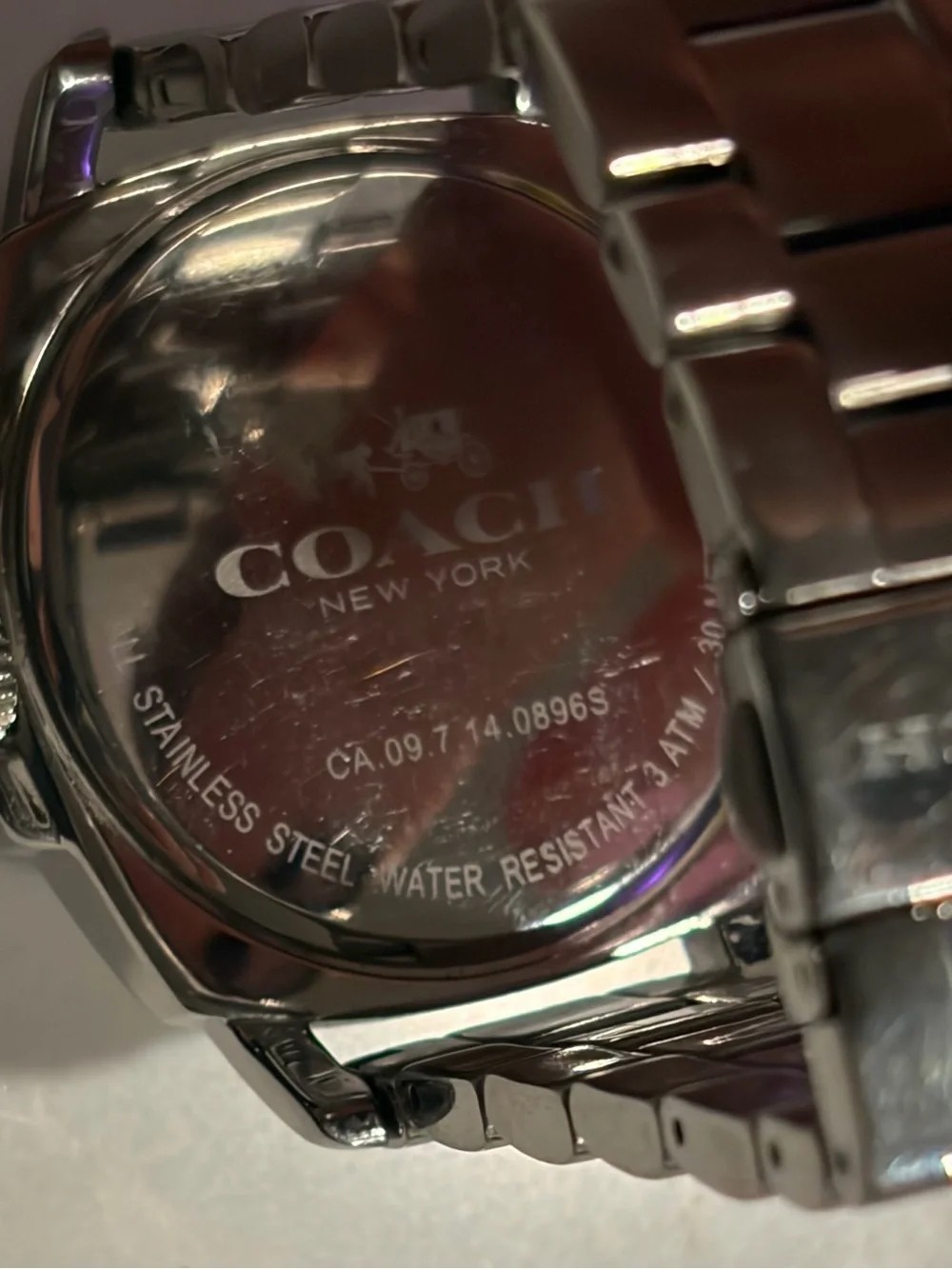Coach Boyfriend 14503129 Silver Sapphire Crystal Case with Silver band