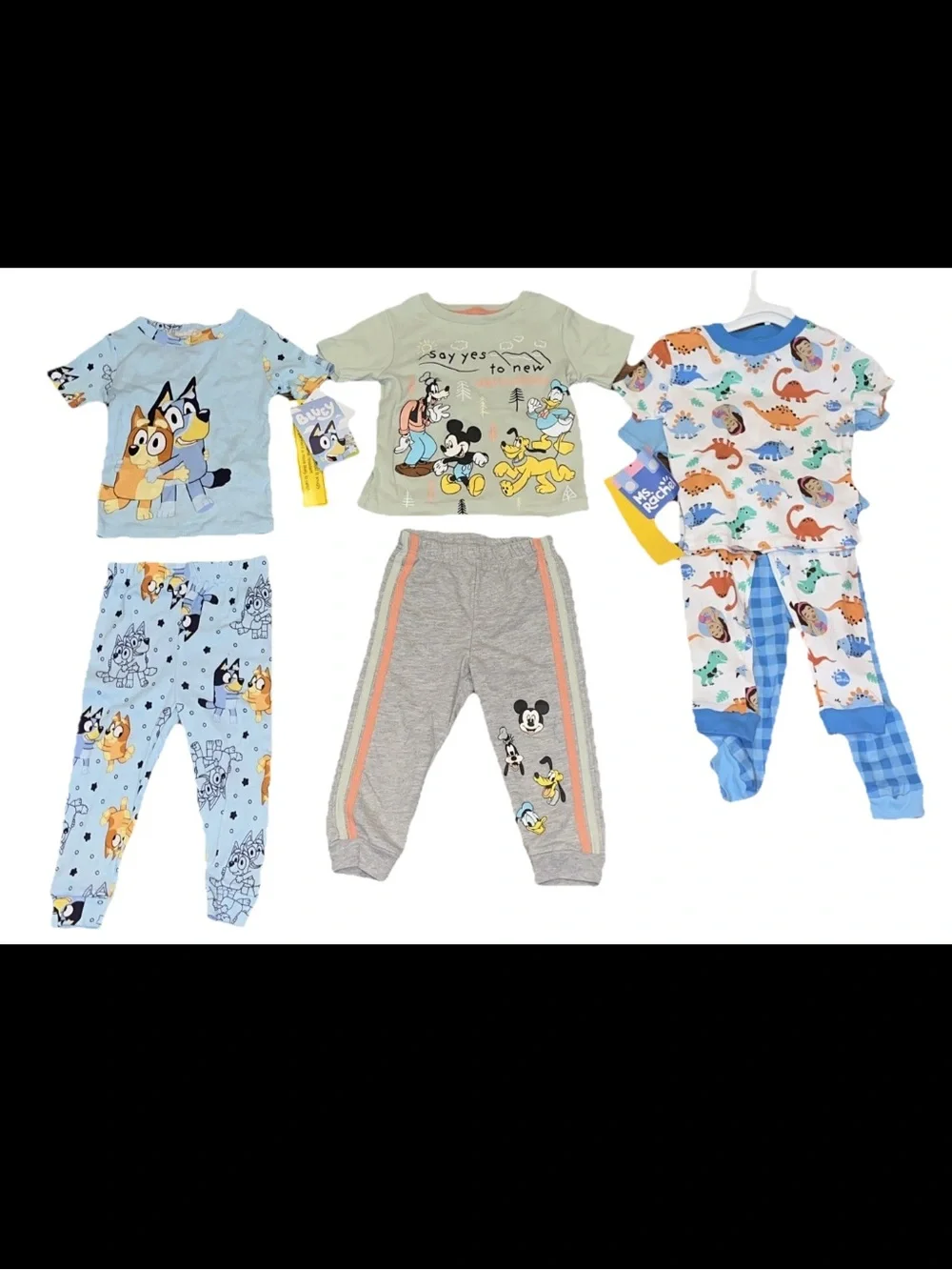 Bundle 4 Set Disney Jogger Set 3 Pajama Sets Of Bluey & Ms Rachel & Dinosaur NWT