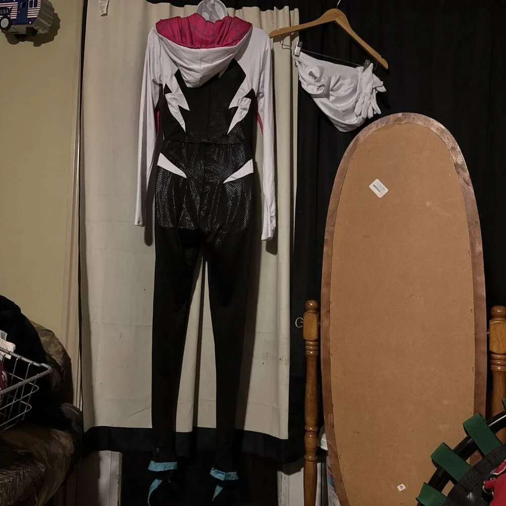 Marvel Spider-Gwen Bodysuit Spandex Costume w/ White Mask
