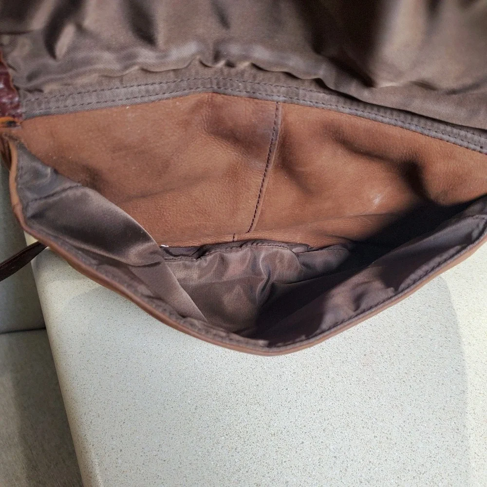 Ellington Leather Goods Suede and Leather Backpack Brown Tan Vintage Style
