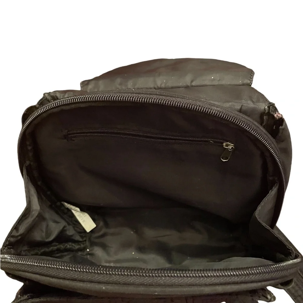 Spar Backpack/purse, black,‎ footed bottom