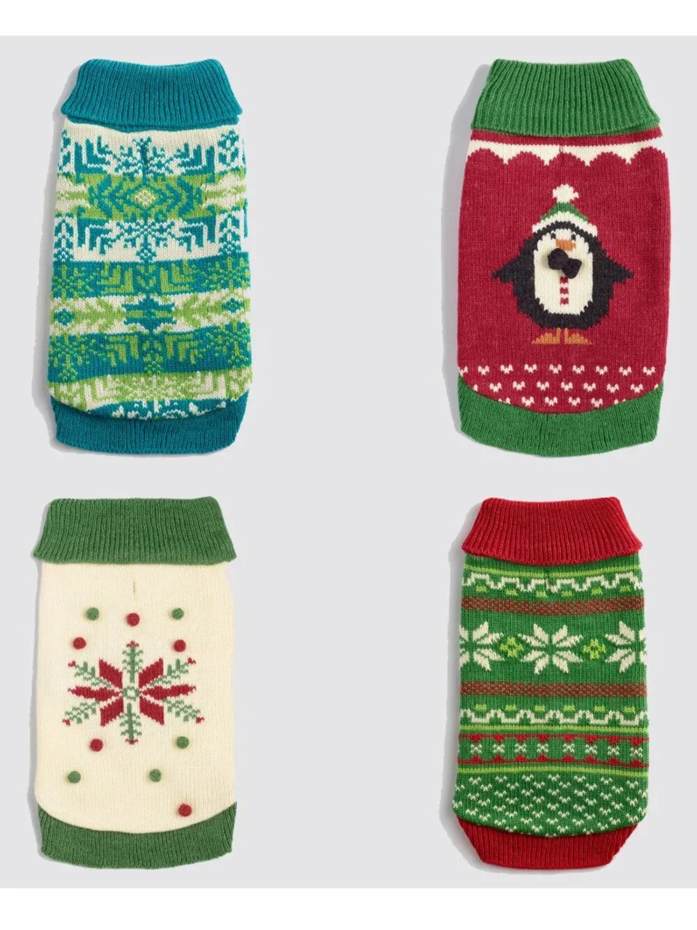 lot 4 NEW size SMALL dog sweaters WORLD MARKET knit pet fall winter penguin red