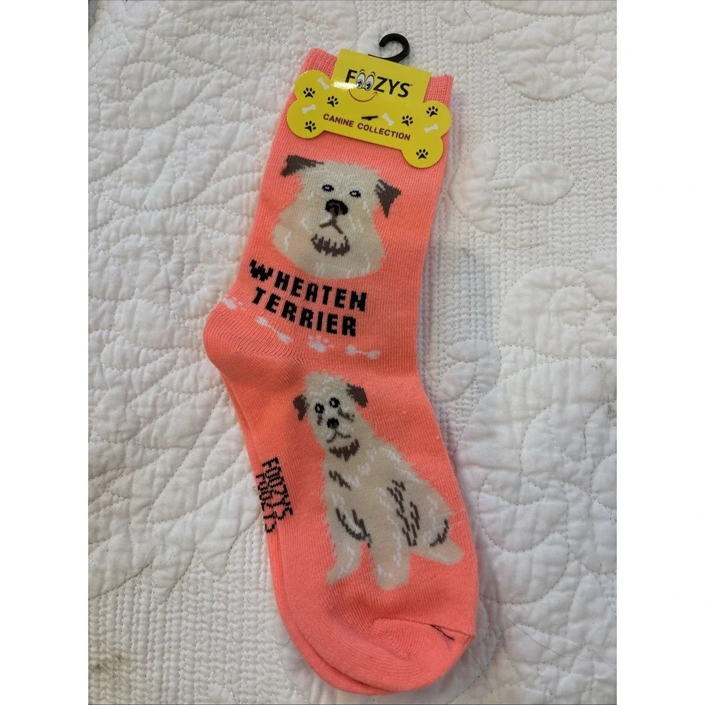 Foozy's Canine Collection Wheaten Terrier Socks Women SZ 9-11 Poly Blend New‎