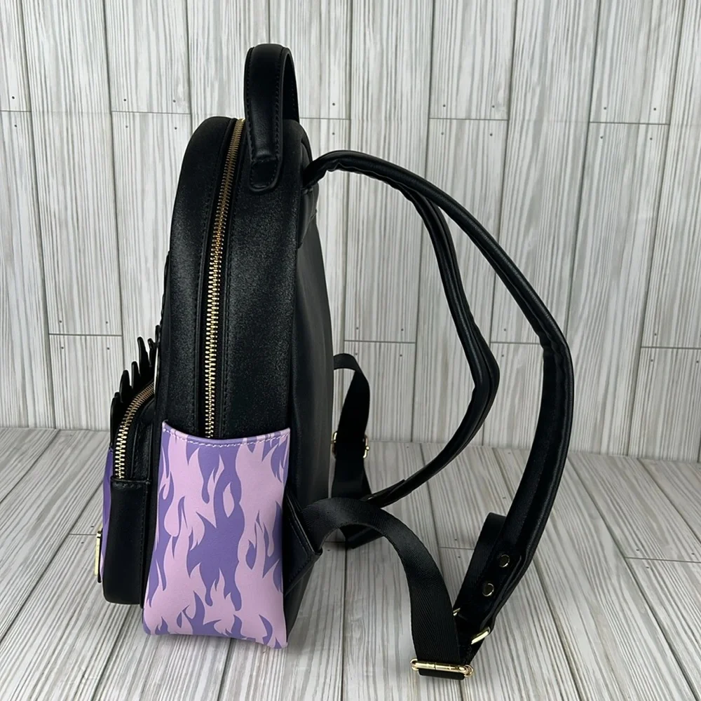 Loungefly Disney Villains Purple Flame Mini Backpack‎ Exclusive NWOT