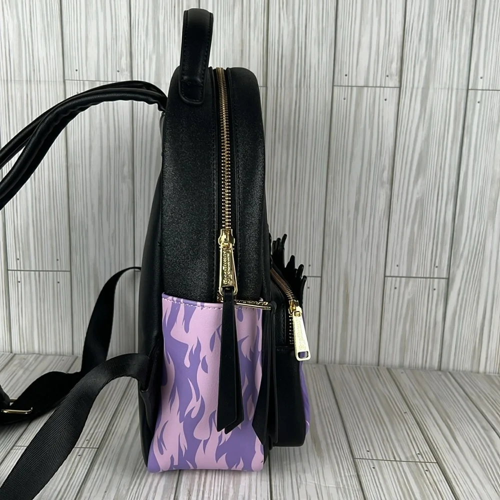 Loungefly Disney Villains Purple Flame Mini Backpack‎ Exclusive NWOT
