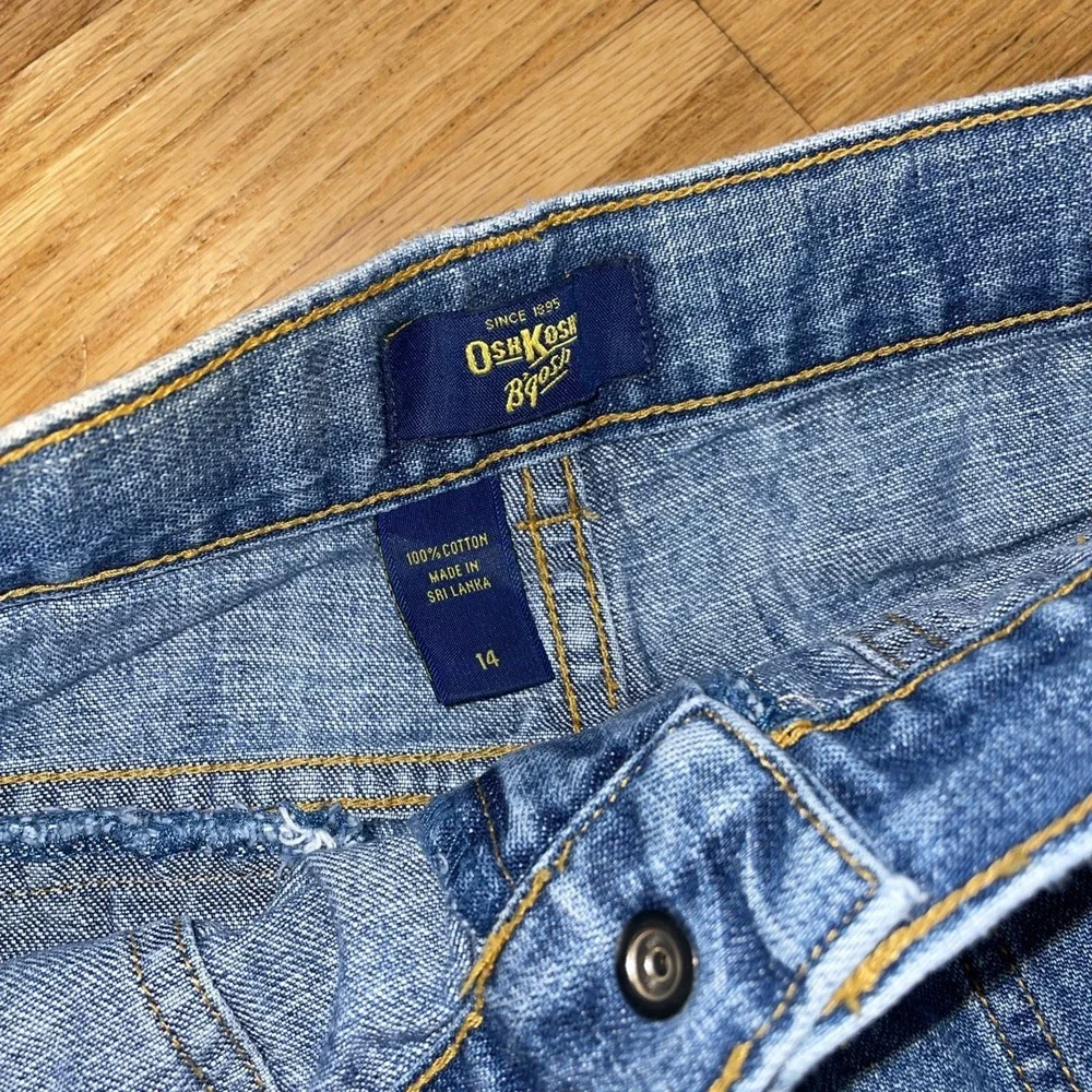 OshKosh Bgosh Girls‎ Blue Jeans Size 14 Boot Cut Medium Wash Adjustable Waist