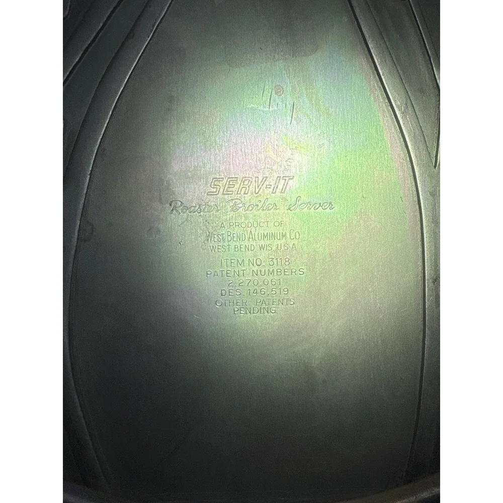 Vintage West Bend Aluminum Serv-It Roaster Broiler Server Duck Platter 3118