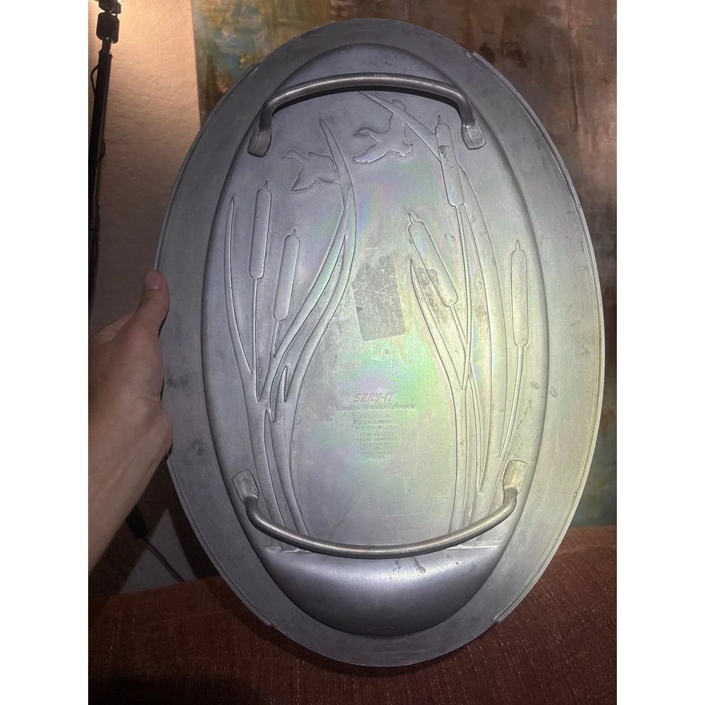 Vintage West Bend Aluminum Serv-It Roaster Broiler Server Duck Platter 3118
