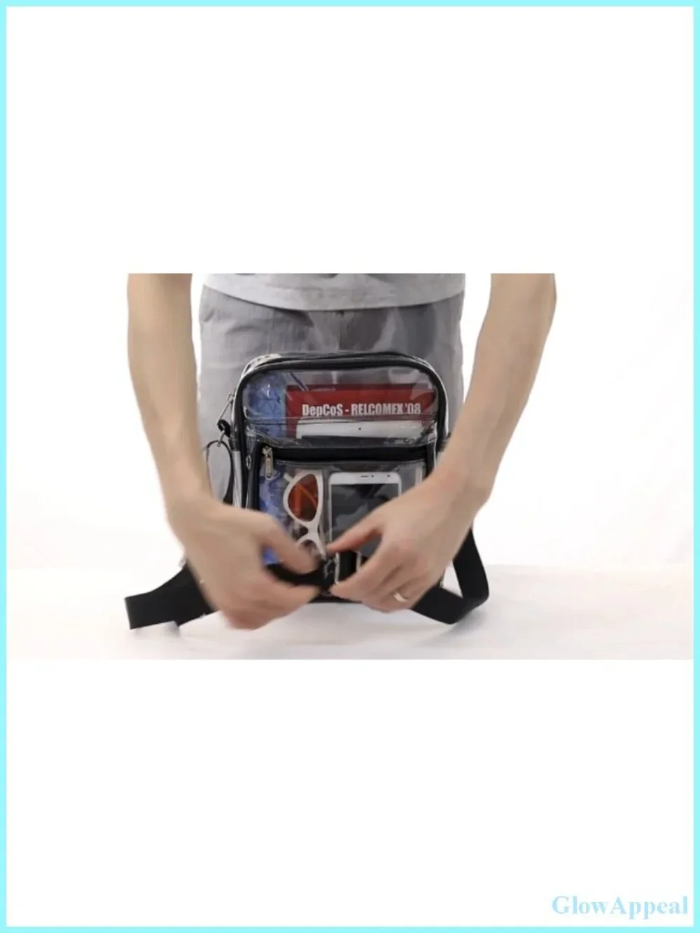 Clear Messenger Bag Stadium Approved Waterproof PVC Crossbody