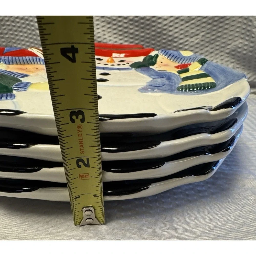 Pfaltzgraff Snowman Kids‎ Holiday Winter Platter Serving Tray Discontinued NOS