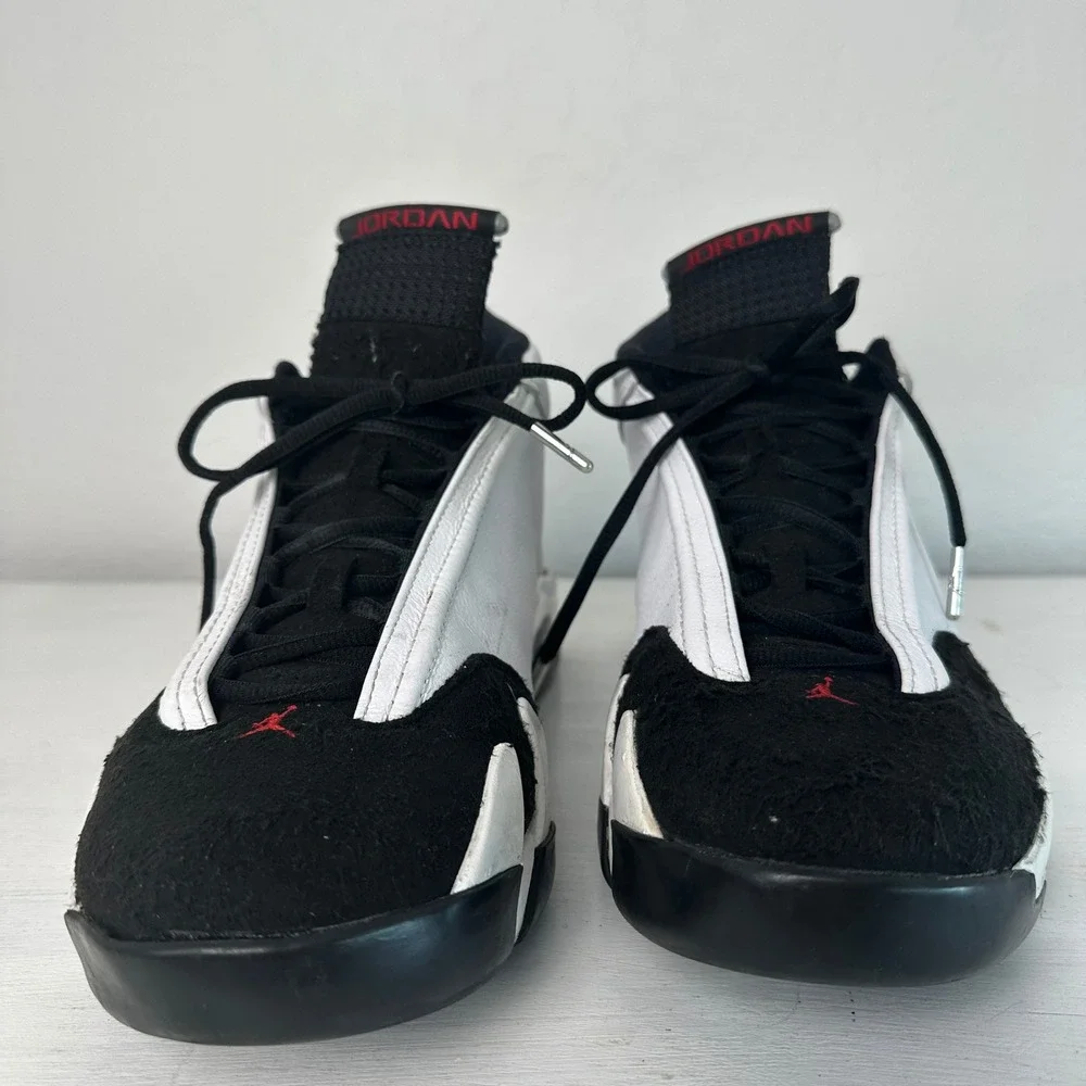 Jordan Sneakers Mens 12 Air Jordan 14 Retro Black White Red Basketball