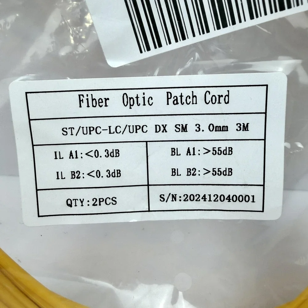 YENJO LC To ST Fiber Optic Patch Cables 3M 10ft‎ Duplex OS1 LSZH 6 Pack Yellow