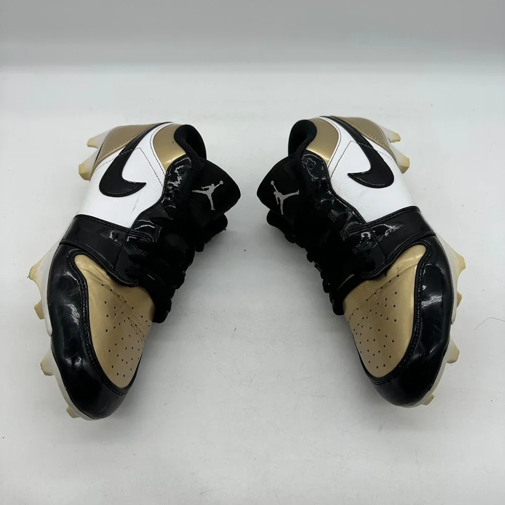 Nike FJ6245-701 Mens Size 9 Air Jordan 1 Low TD Patent Gold Toe Football Cleats