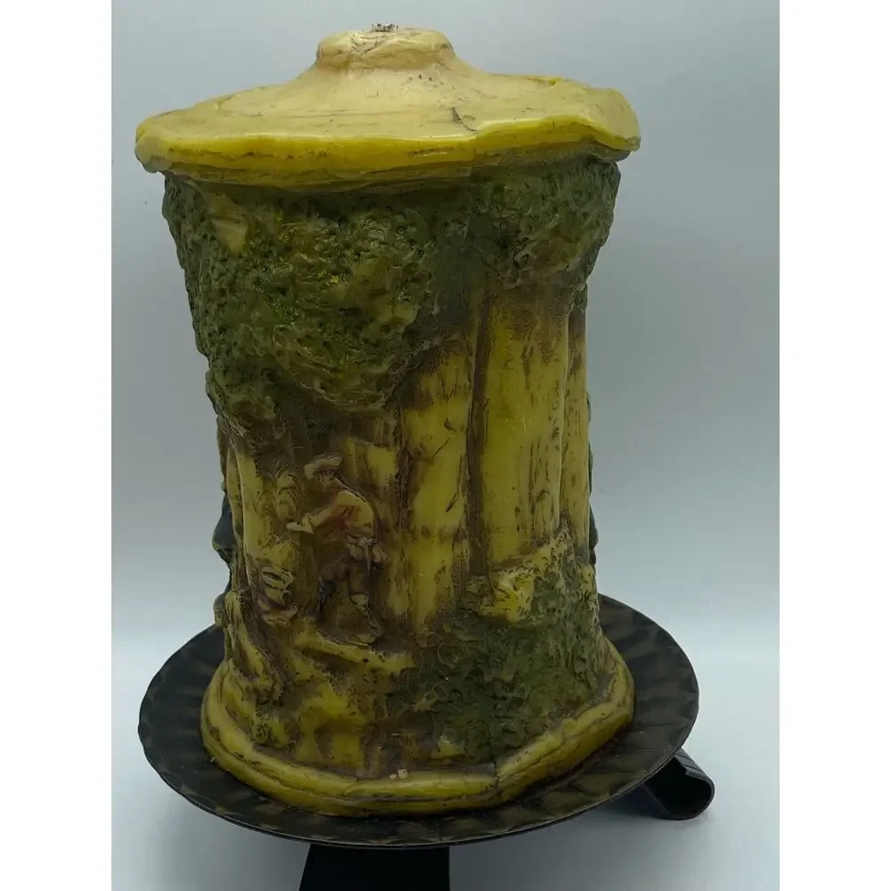 Vintage German Hand Carved Candle Johann Gunter Walldurn Badencast‎ candle stand