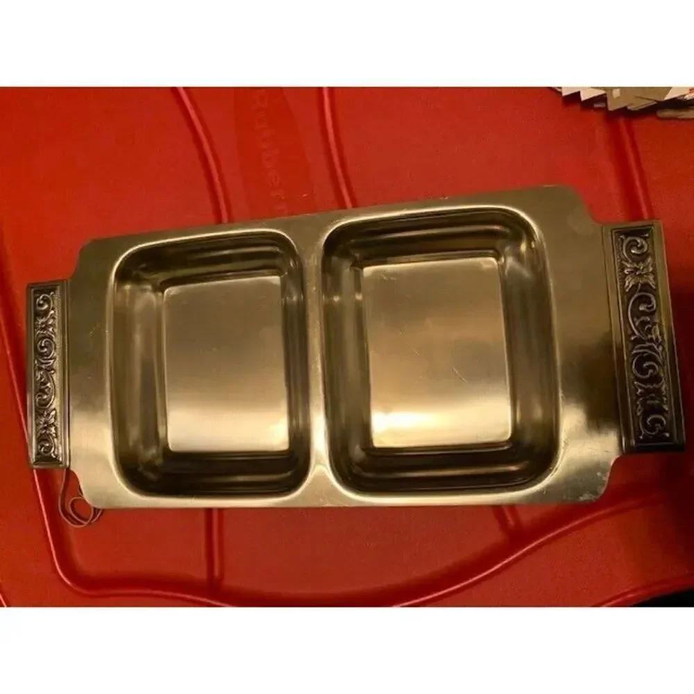 INTERNATIONAL DECORATOR STAINLESS 18-8 DIVIDED TRAY MID-CENTURY