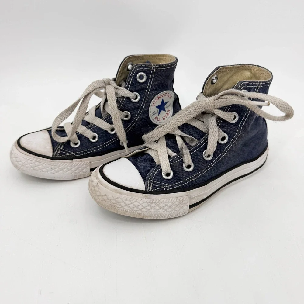 Converse Chuck Taylor All Star High Top Navy Blue Kids Sneakers 3J233 Size 10.5
