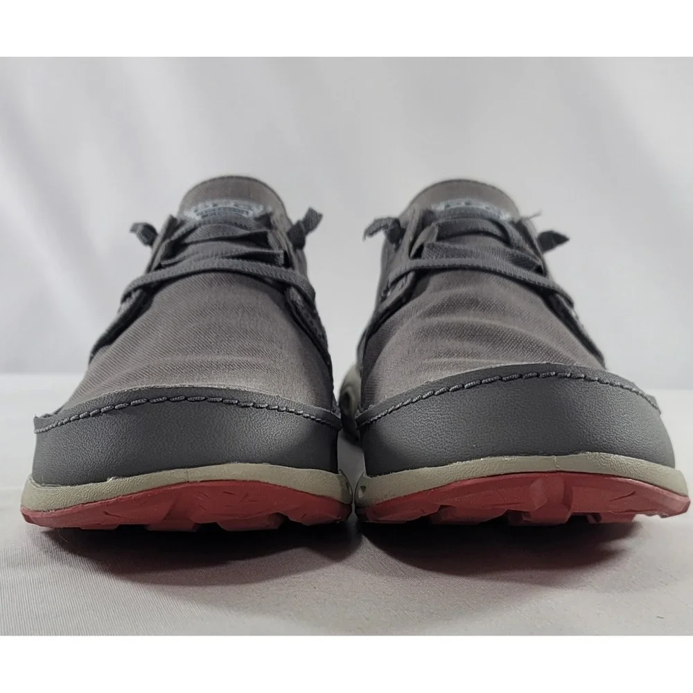 Columbia‎ Bahama Vent PFG Boat Shoes Mens Sz 8 Grey/Red Canvas & Leather Uppers