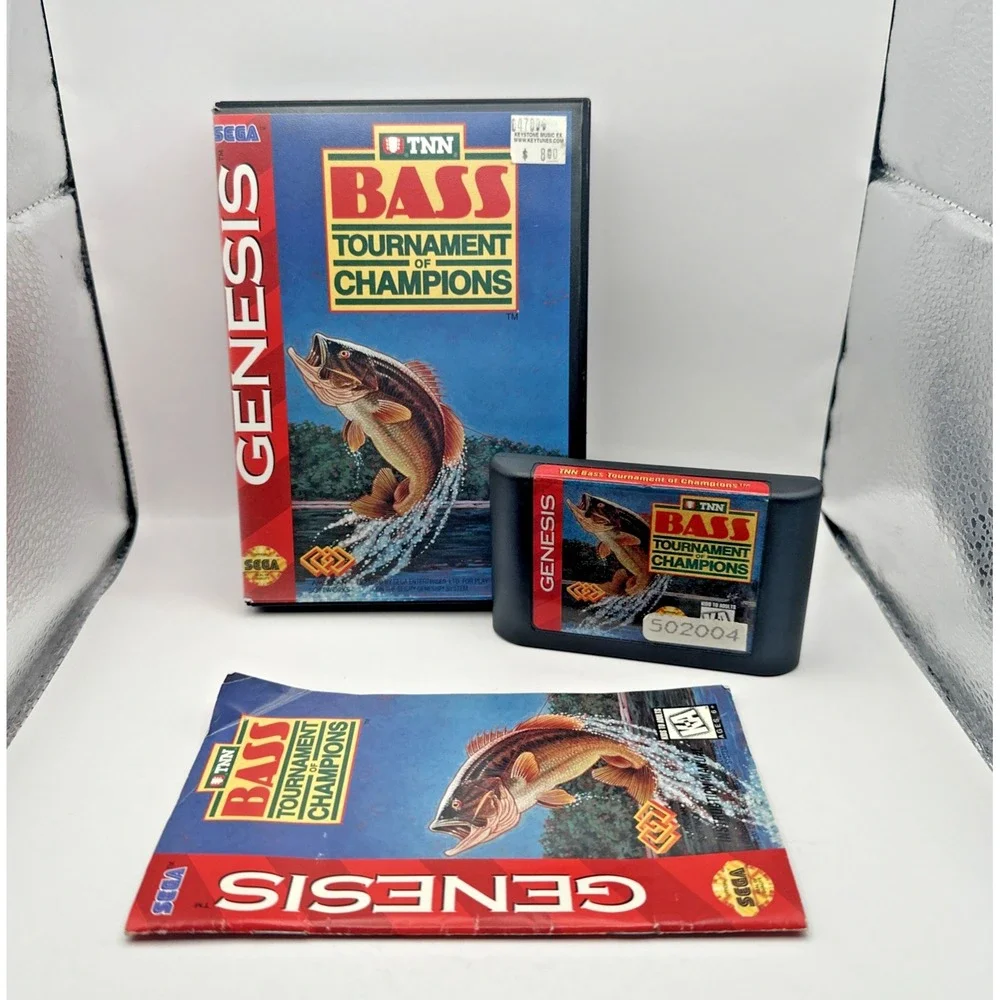 TNN Bass Tournament of Champions Sega Genesis 1993 CIB Complete w Manual