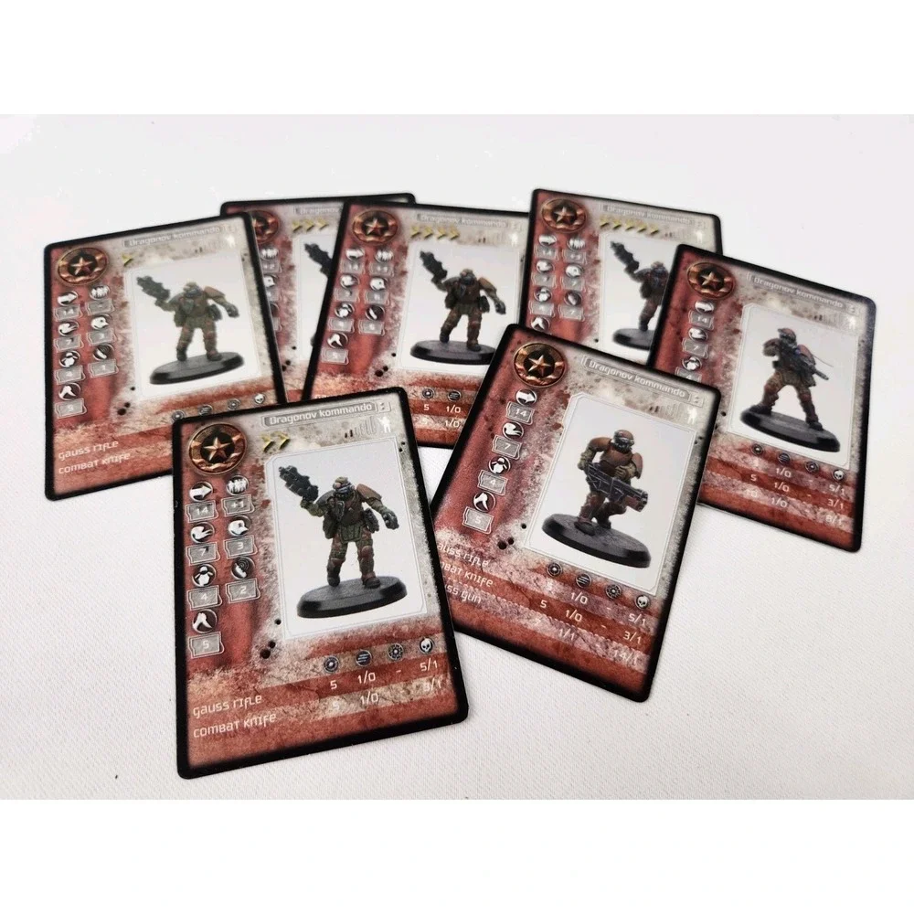 Rackham AT-43 Figure Cards Player Stats Game Play CARDS ONLY ~ Lot of‎ 50+ Cards