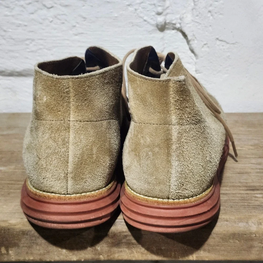 Cole Haan Lunargrand Mens Tan Suede Lace Up Chukka Boots C11184 Size 11.5 Fall