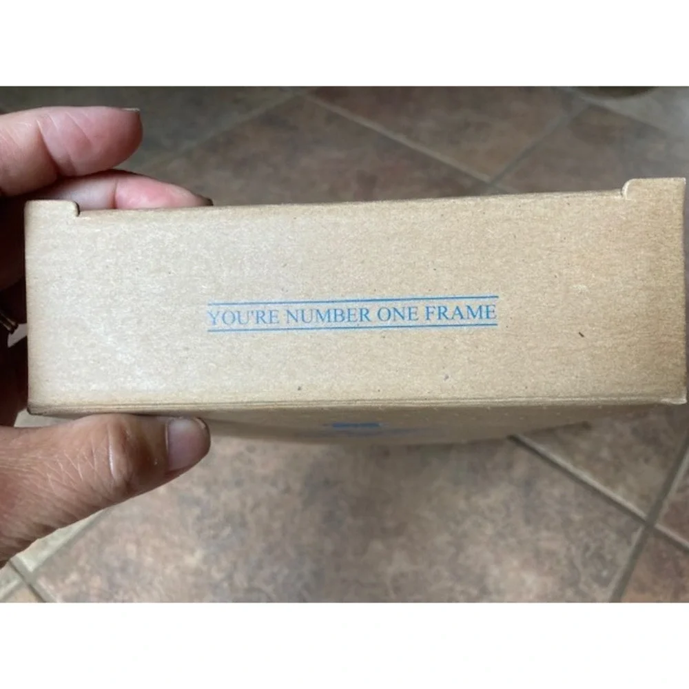 Vtg Avon You're Number One‎ Crystal Photo Frame Open Box 5.75