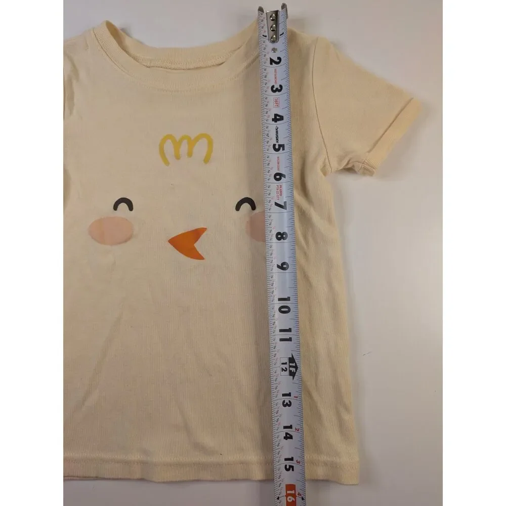Old Navy Girls 5T Chick Face Graphic T-Shirt Yellow Cotton Short Sleeve