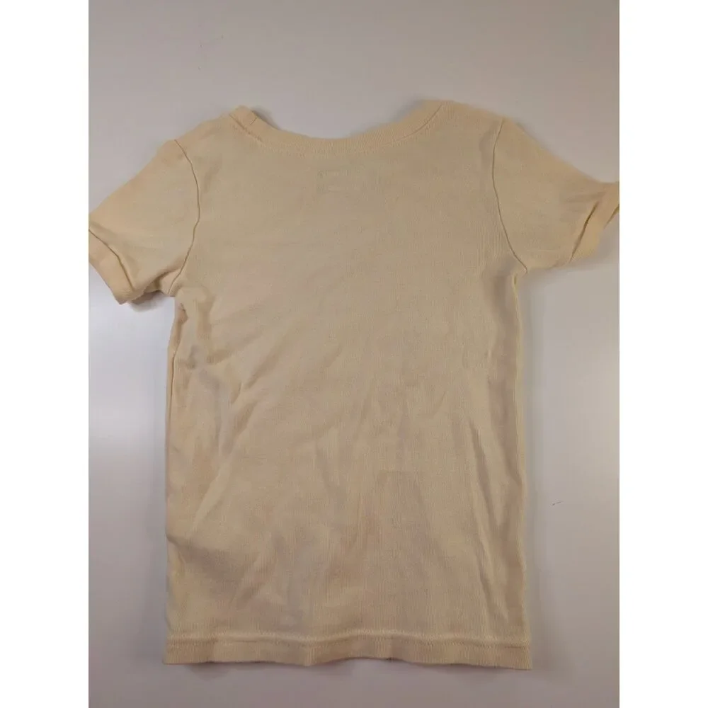Old Navy Girls 5T Chick Face Graphic T-Shirt Yellow Cotton Short Sleeve