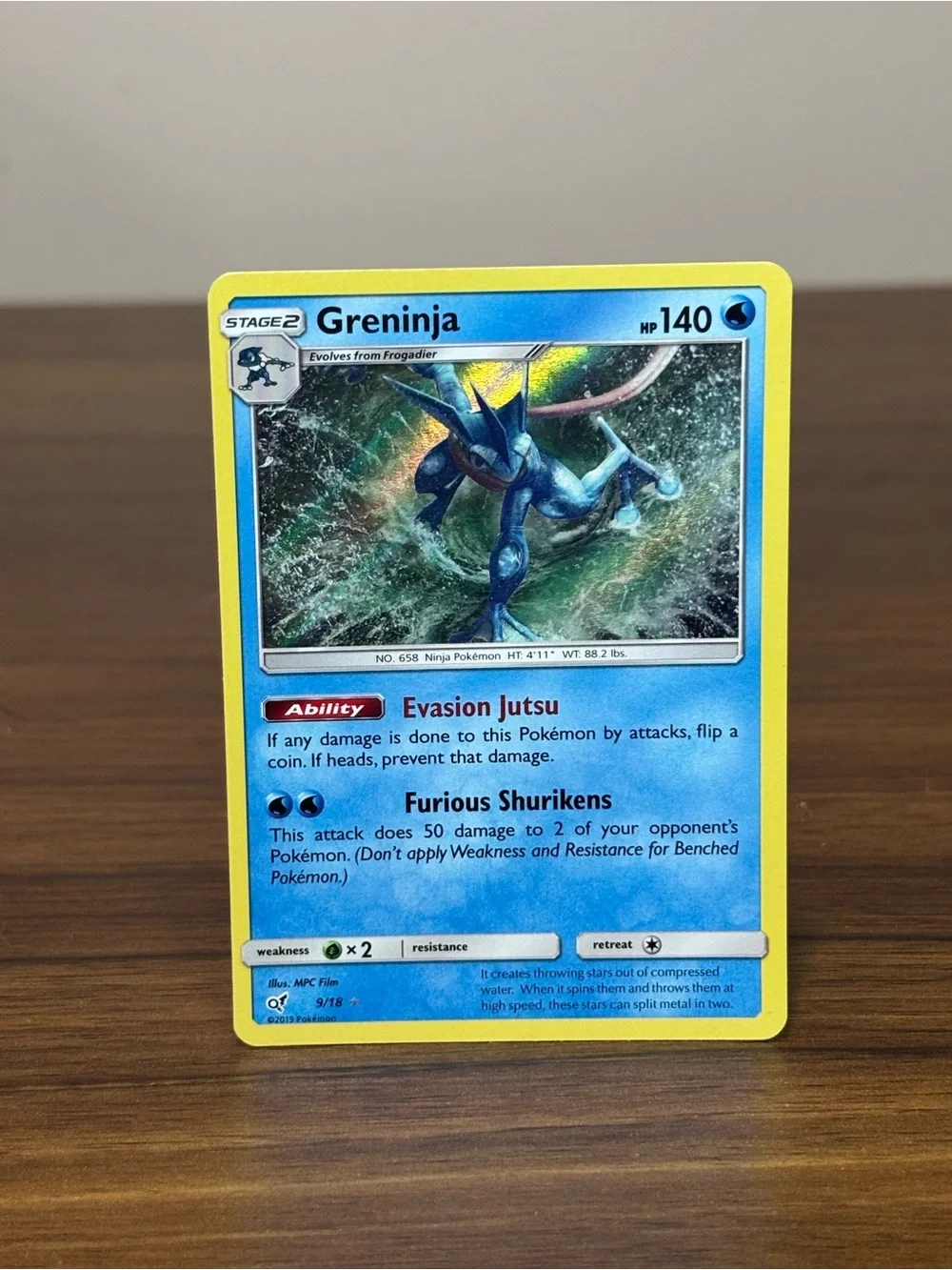 Greninja Pokemon TCG Detective Pikachu Holo 9/18