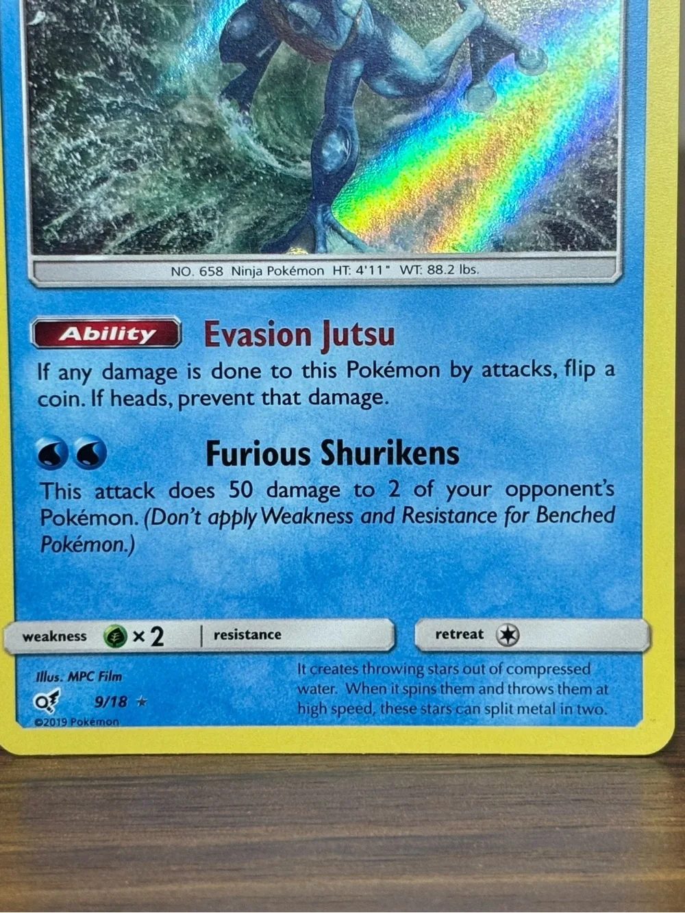 Greninja Pokemon TCG Detective Pikachu Holo 9/18