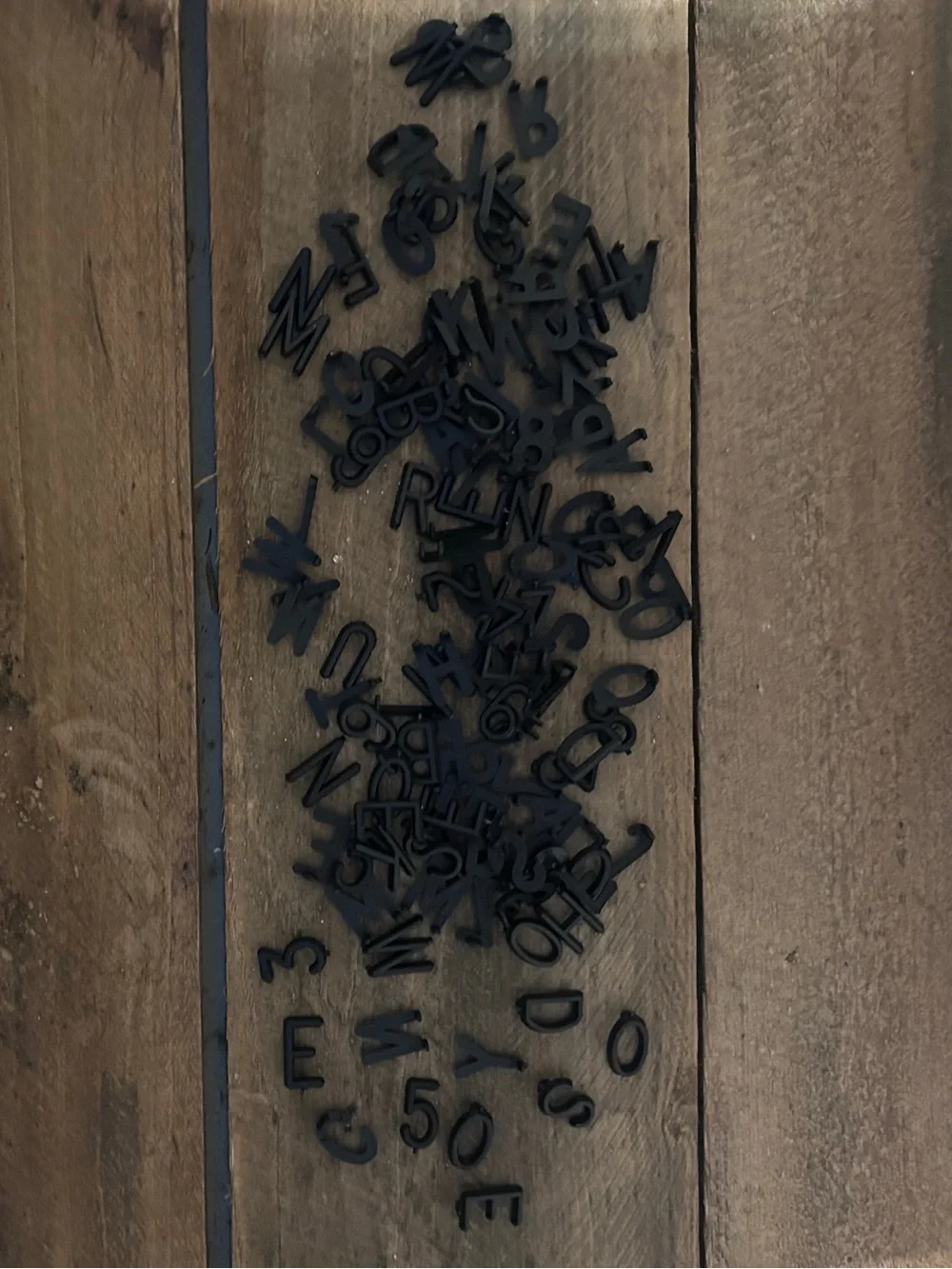 Loose Black Alphabet and Number set for felt a felt board