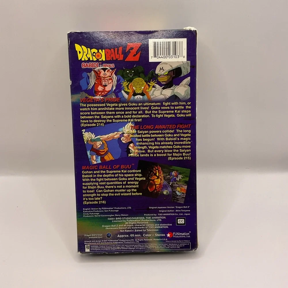 Dragon Ball Z VHS Tape Babidi‎ Rivals (Tested & Works)