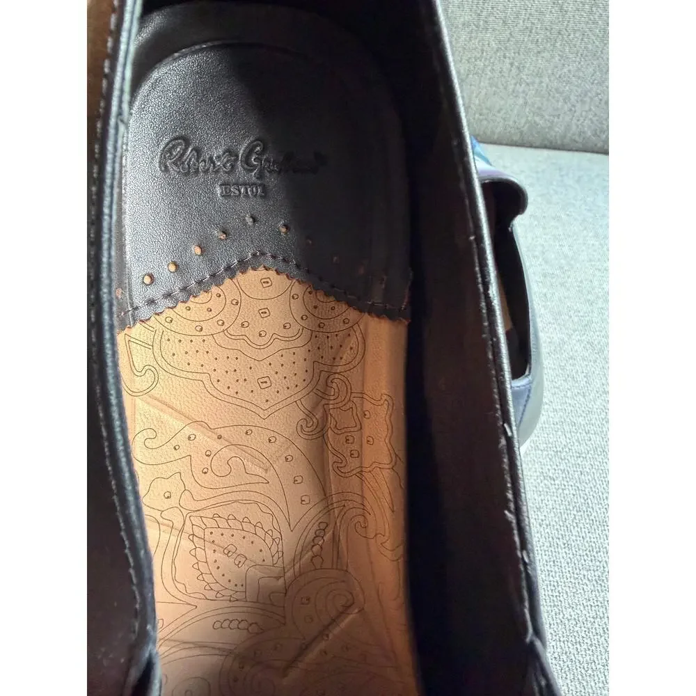 Robert Graham Wllamar Ocean Print Clack Slip-on Sneakers Blue Men's 13