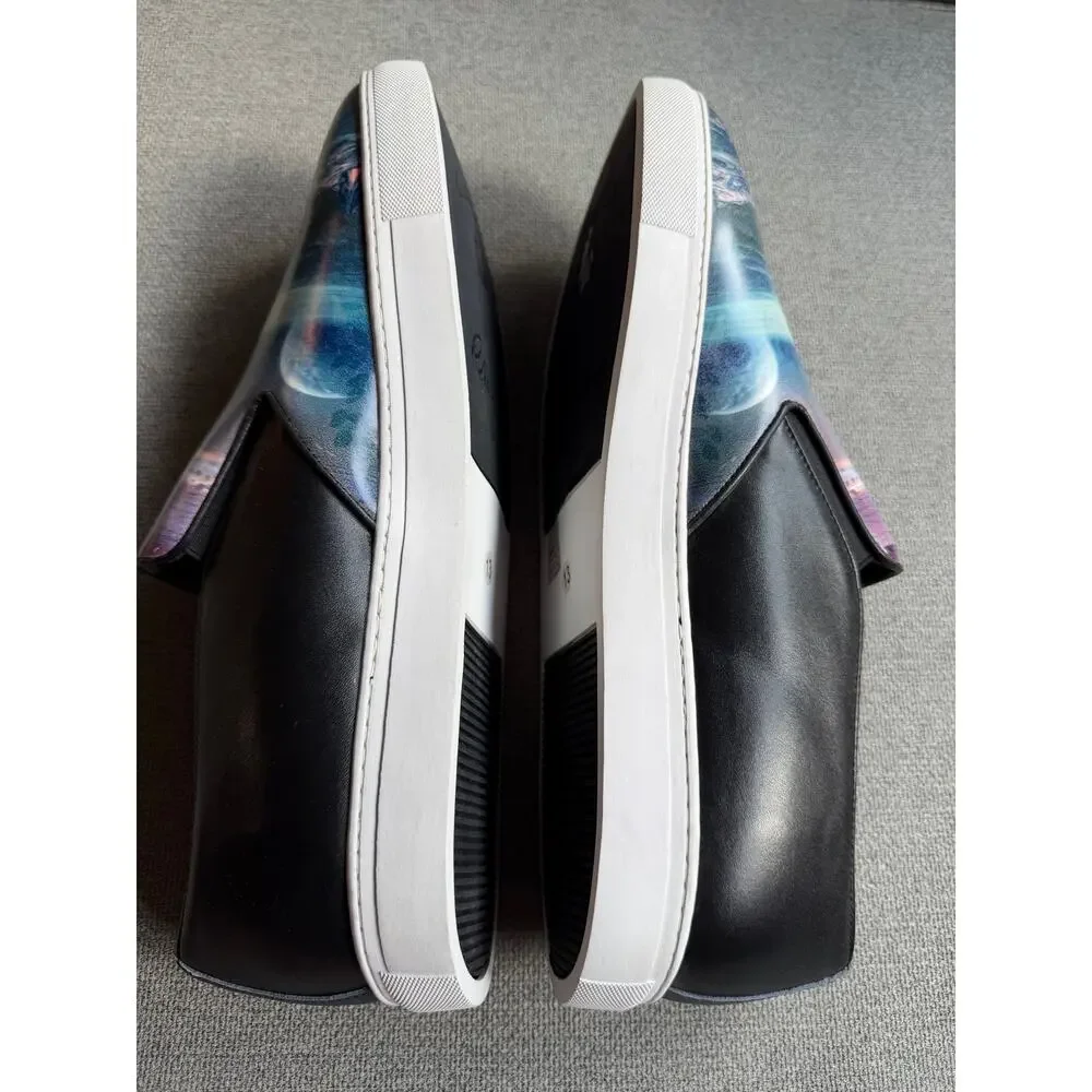 Robert Graham Wllamar Ocean Print Clack Slip-on Sneakers Blue Men's 13