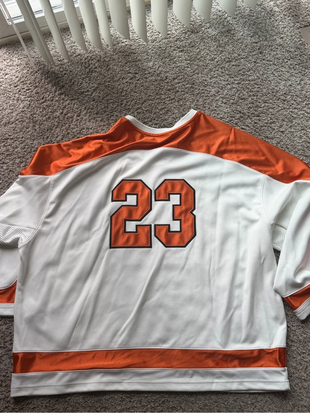 Jordan White & Orange 23 V-Neck Pullover Sweater