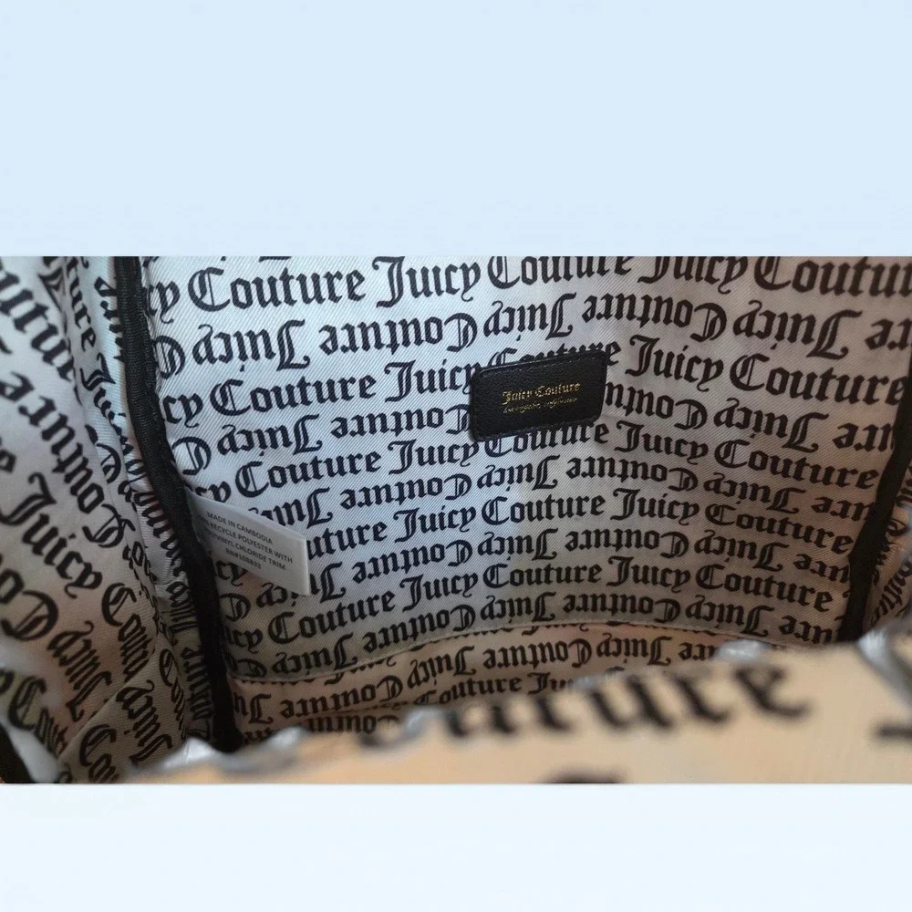 Juicy Couture Floral Print Backpack‎ Pink White Black Logo Tape Trim