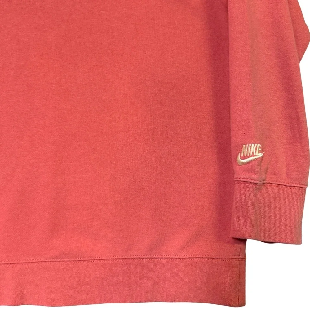 Nike‎ Girls XL Floral Embroidered Swoosh Logo Cottagecore Coral Crew Sweatshirt