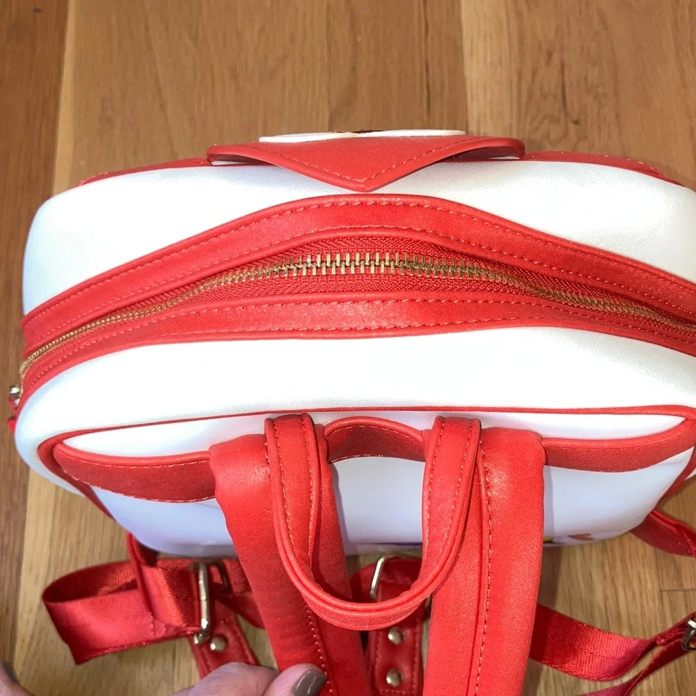 Disney Loungefly Alice in Wonderland Ace Queen of Hearts Mini Backpack Red White