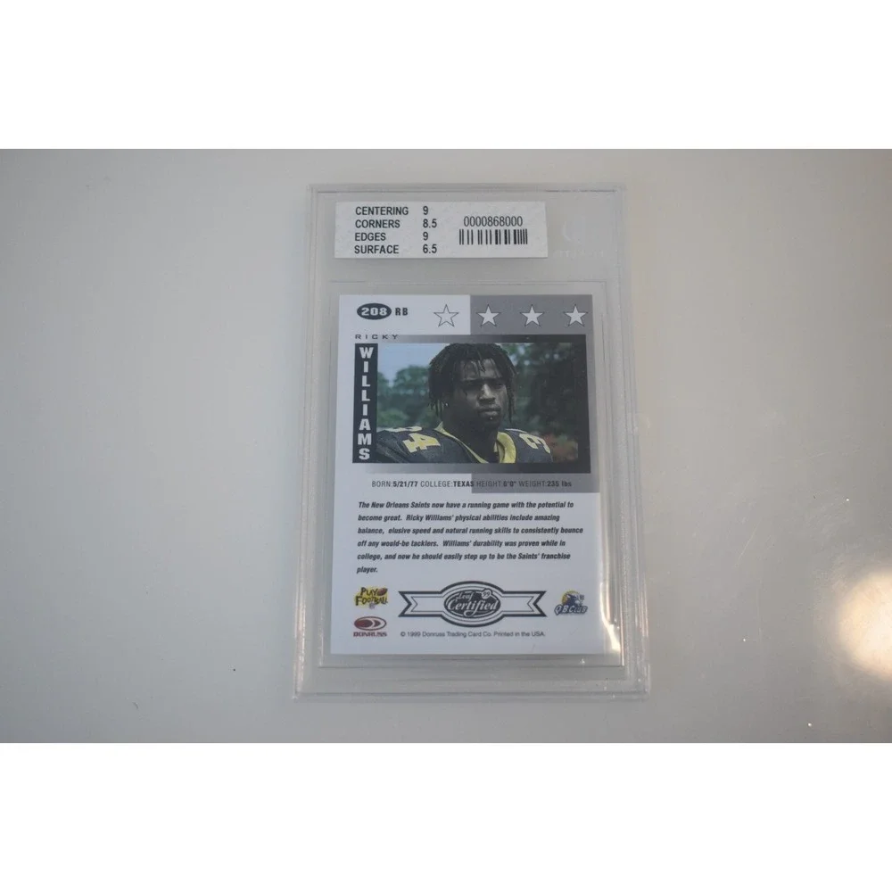 1999 Leaf Certified #208 Ricky Williams RC Rookie 4 Star BGS 7.5 Near Mint+