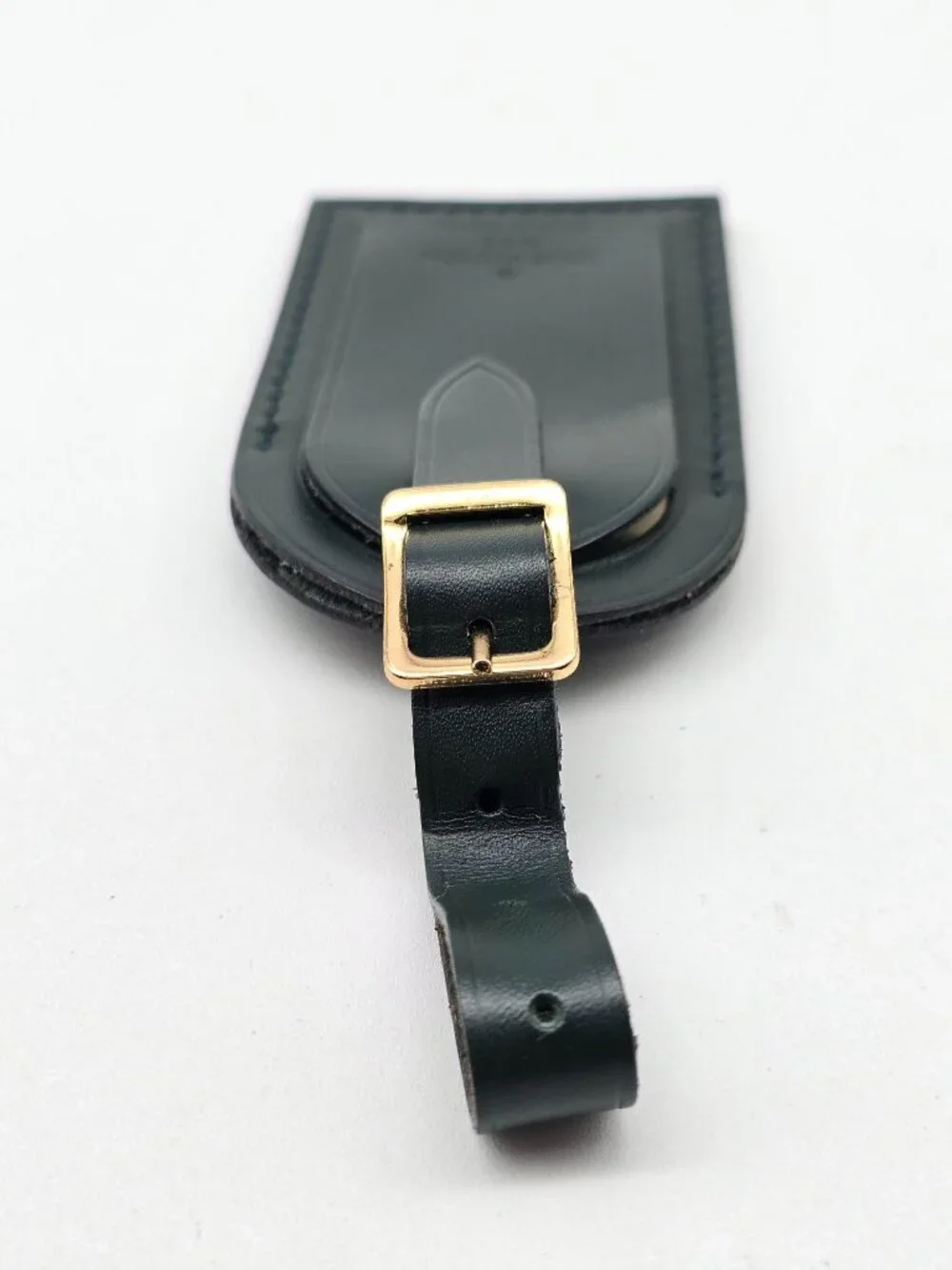 Authentic Louis Vuitton Black Leather Luggage Tag