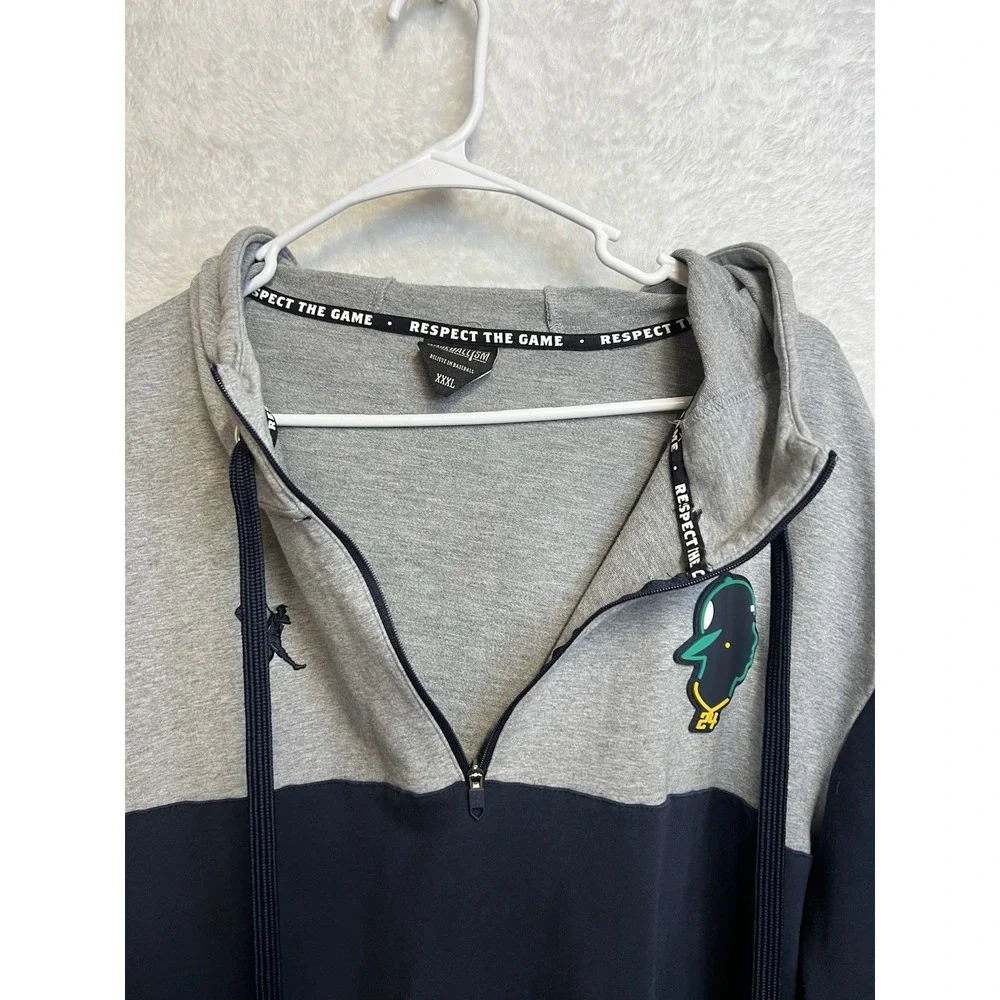 Baseballism Ken Griffey Jr #24 Hoodie Men's 3XL Gray Navy Mariners Full Zip