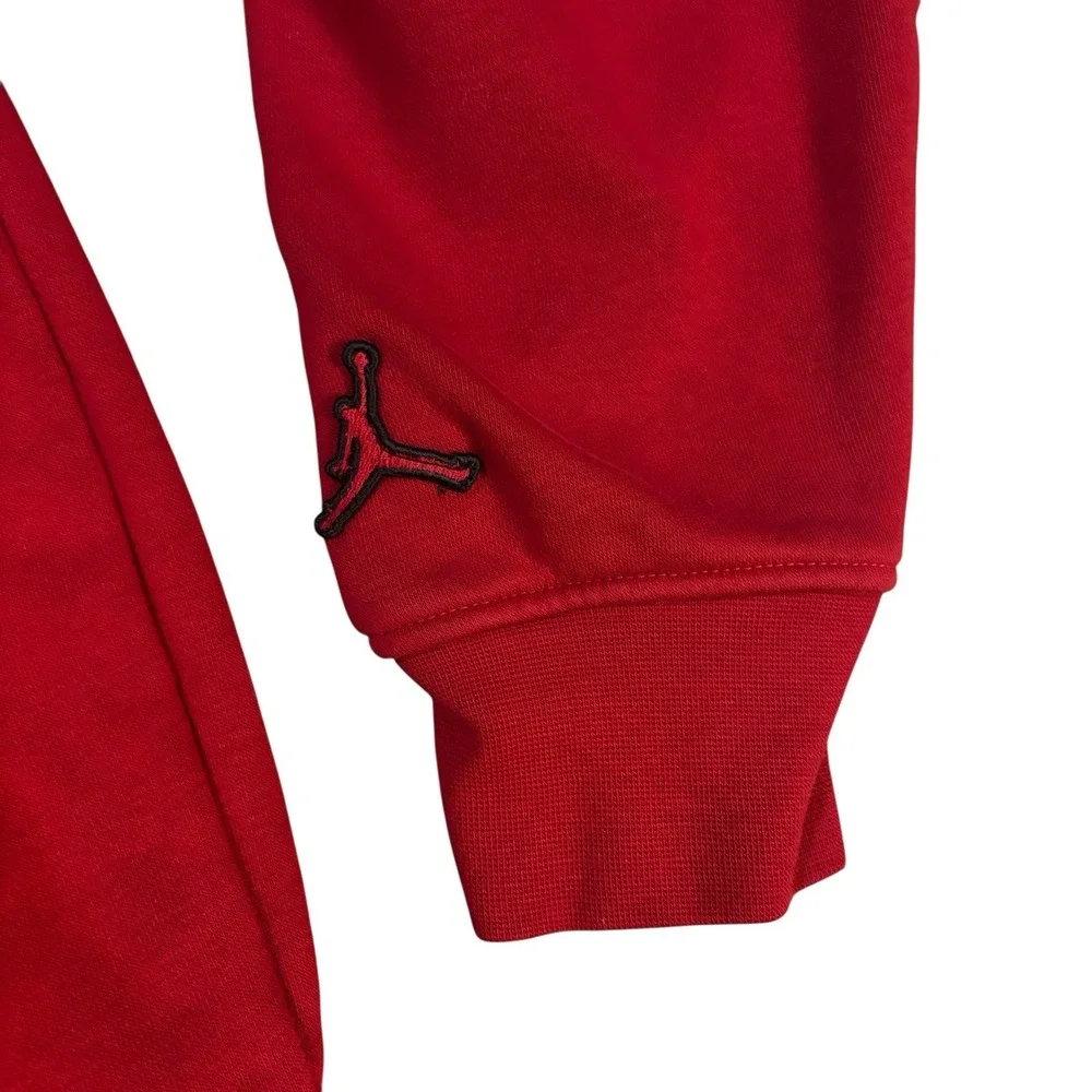 Jordan Brand Plaid Holiday Sweatshirt Red‎ Mens Small Casual Festive Fleece