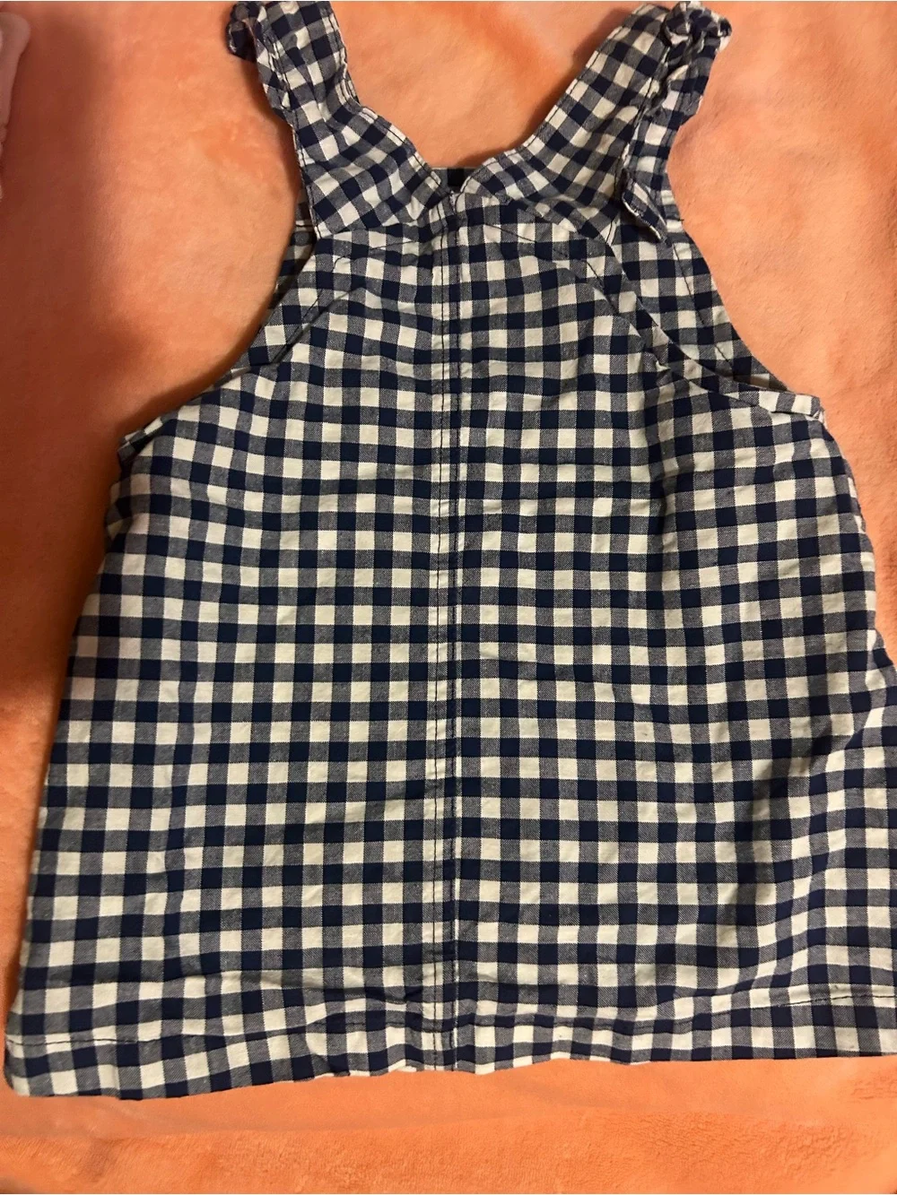 Carter's Navy and White Gingham Pinafore Skirt