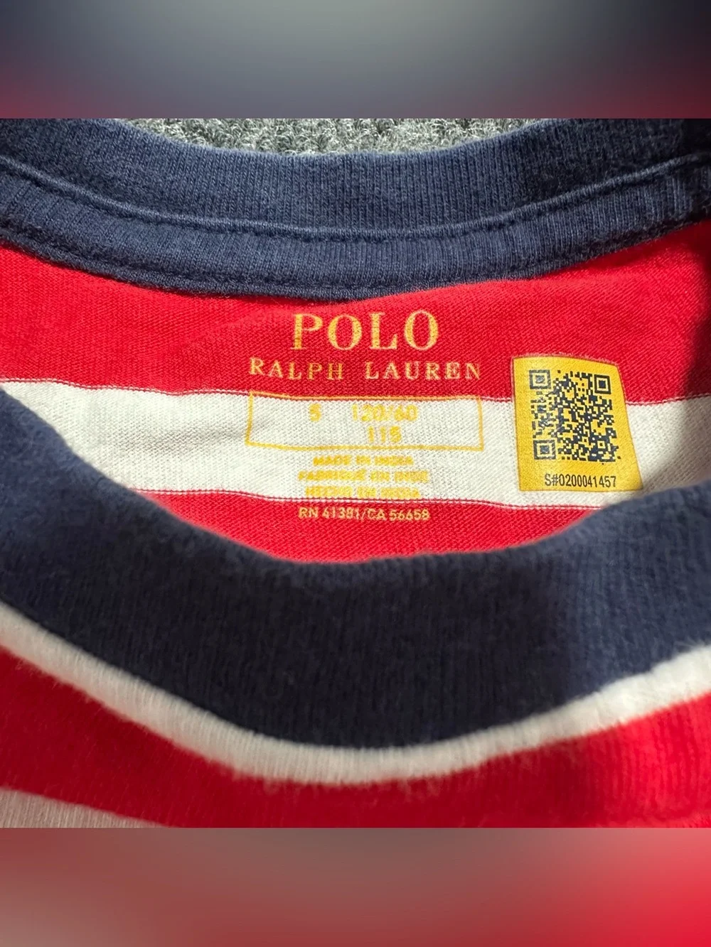Ralph Lauren Red & White Striped Kids T-Shirt