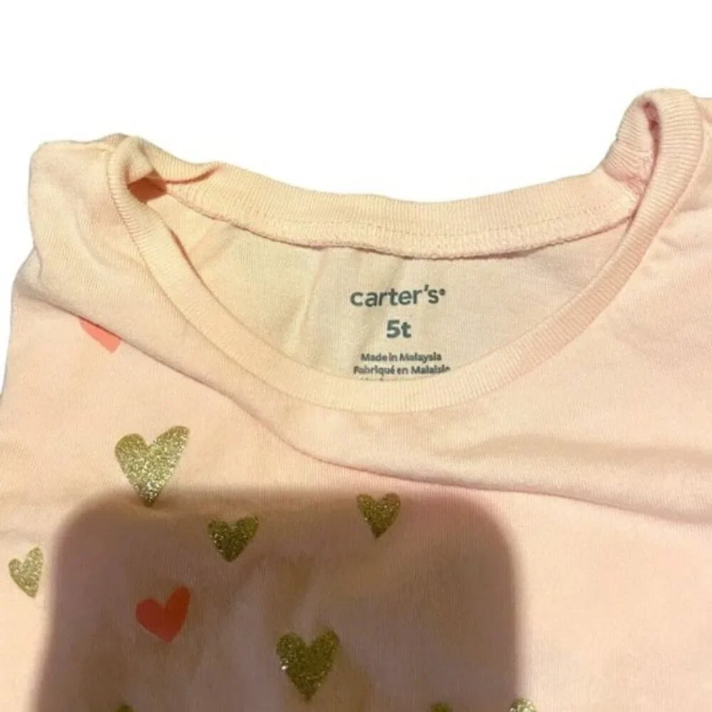 Carter's Heart Glitter Graphic Long Sleeve
